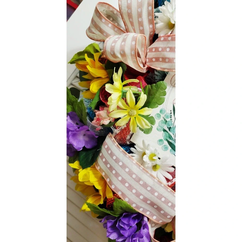 Welcome wreath for spring and summer..